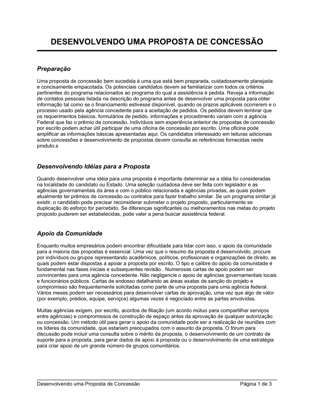 Business-in-a-Box's Desenvolvendo uma Proposta de Garantia