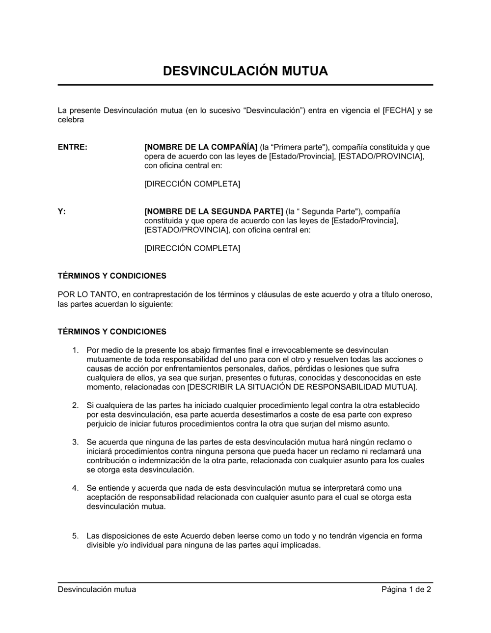 Business-in-a-Box's Desvinculación mutua