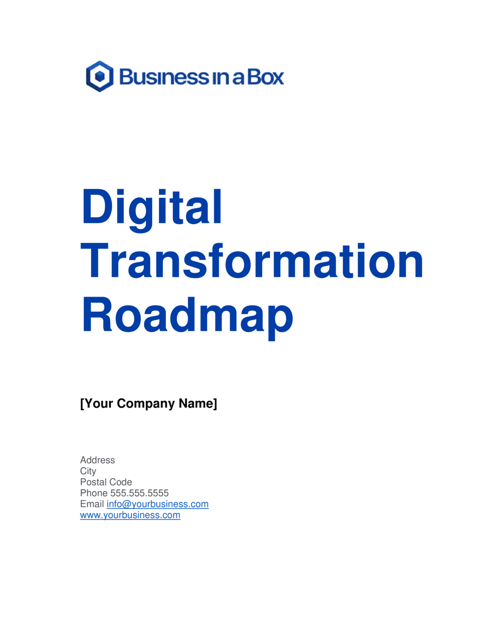 Business-in-a-Box's Digital Transformation Roadmap Template