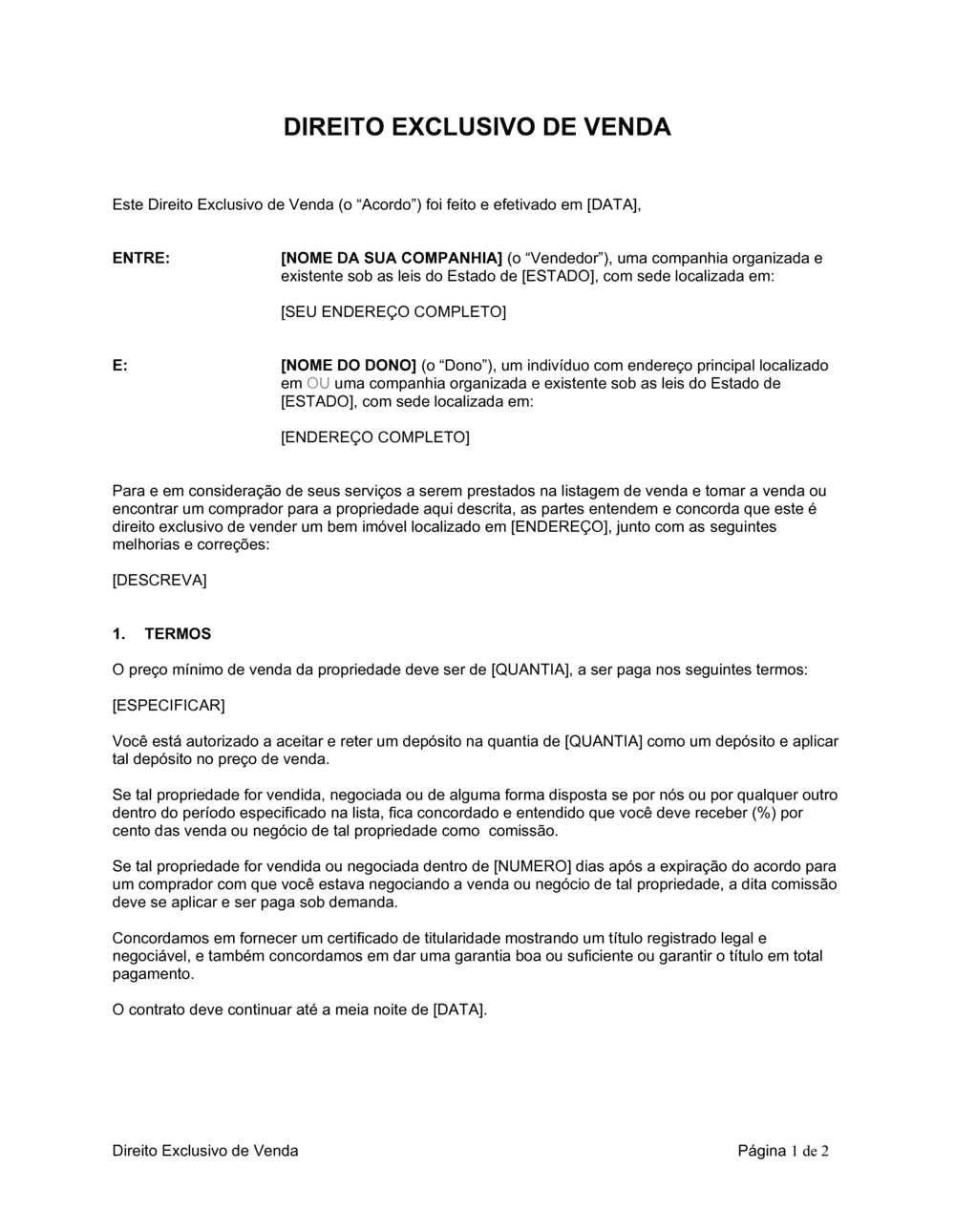 Business-in-a-Box's Direito Exclusivo de Venda