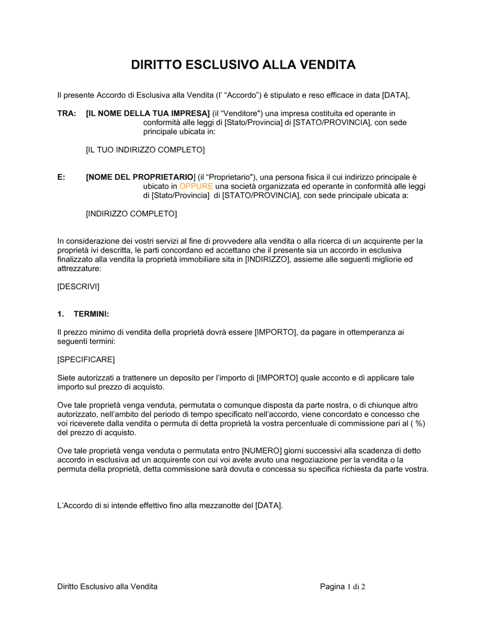 Business-in-a-Box's Diritto esclusivo alla vendita