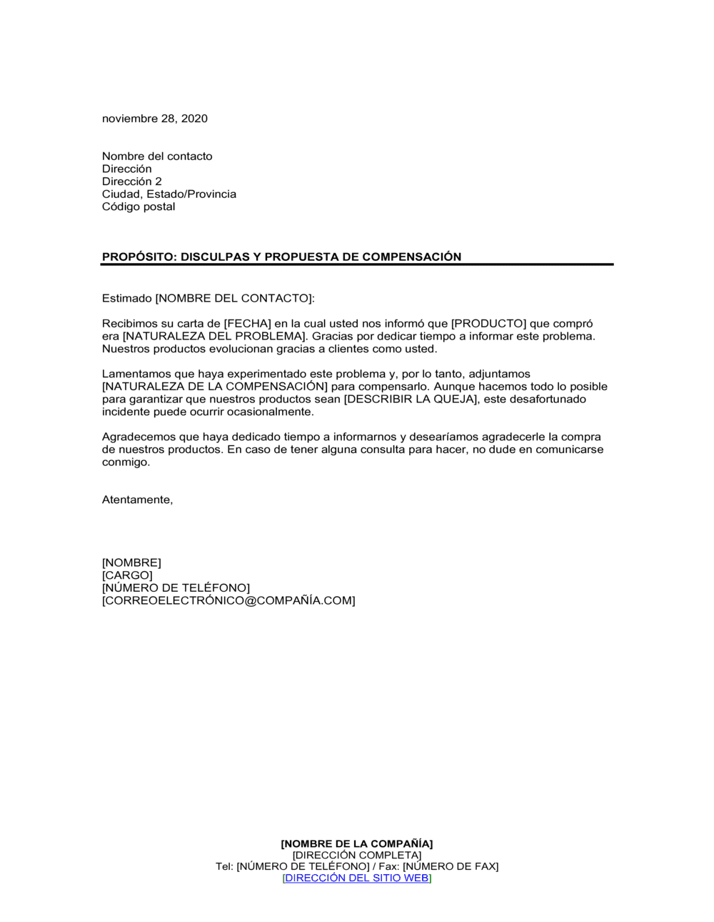 Business-in-a-Box's Disculpas y propuesta de reintegro