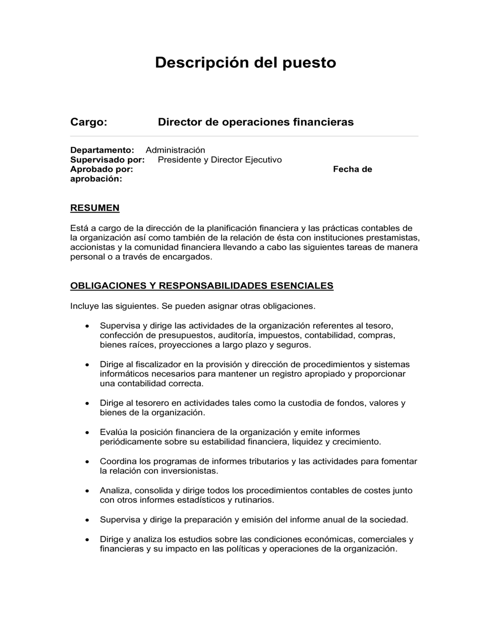 Business-in-a-Box's Ejemplo de descripción del trabajo EFP