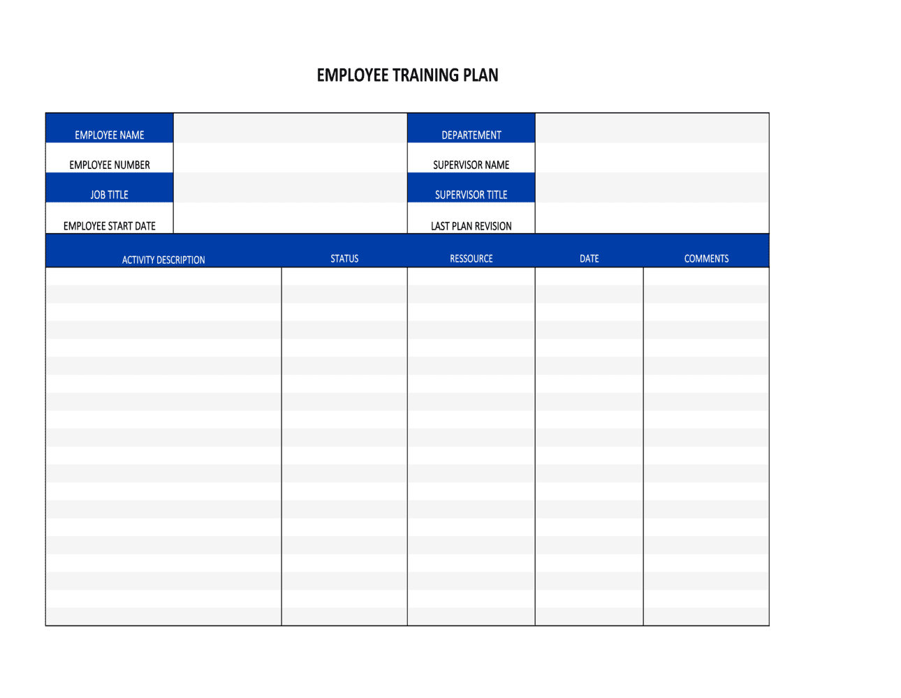 employee business plan template