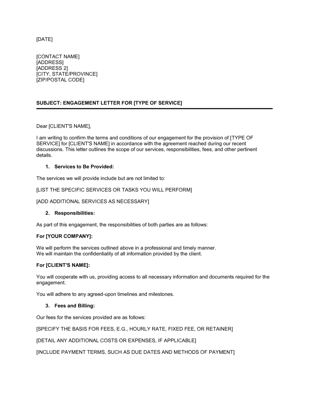 Business-in-a-Box's Engagement Letter Template