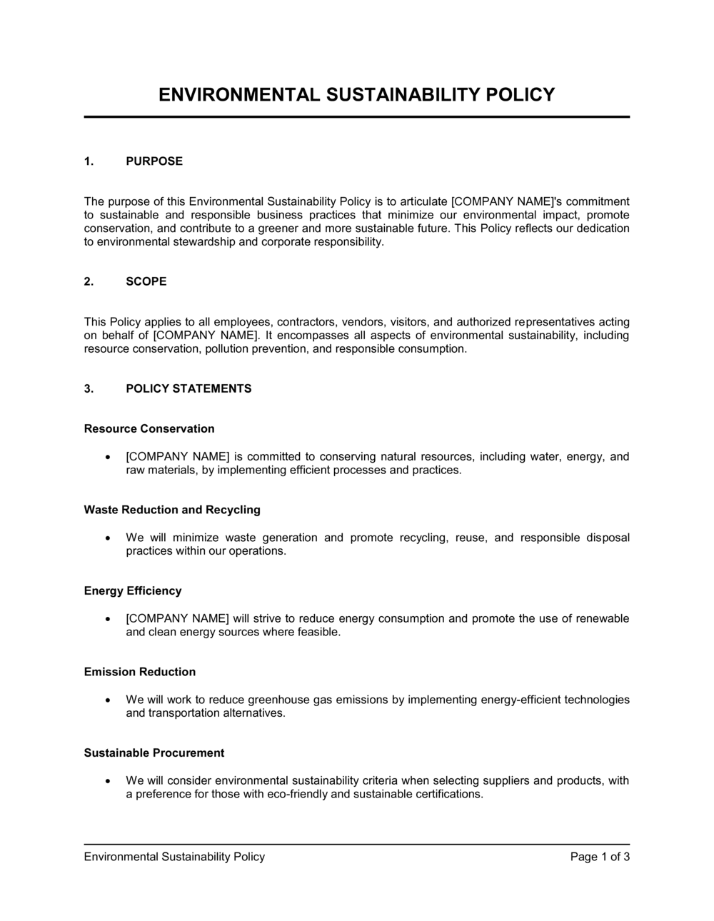 Business-in-a-Box's Environmental Sustainability Policy Template