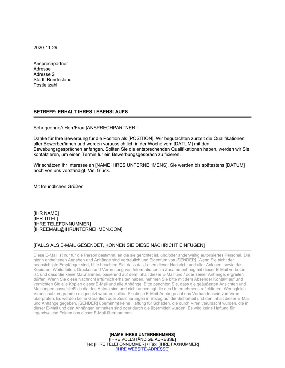 Business-in-a-Box's Erhalt des Lebenslaufs