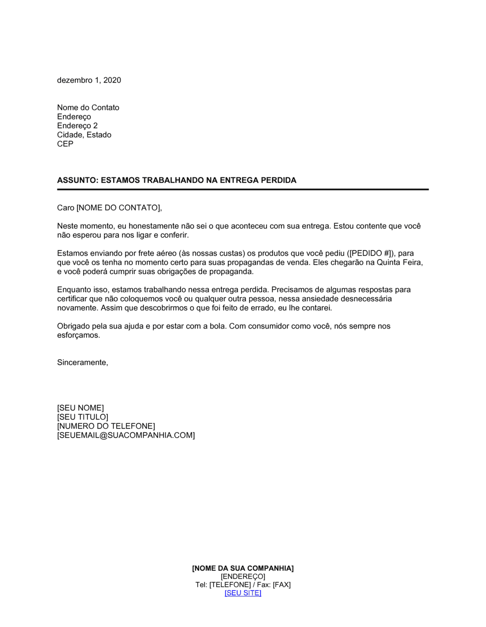 Business-in-a-Box's Estamos Trabalhando na Entrega Perdida