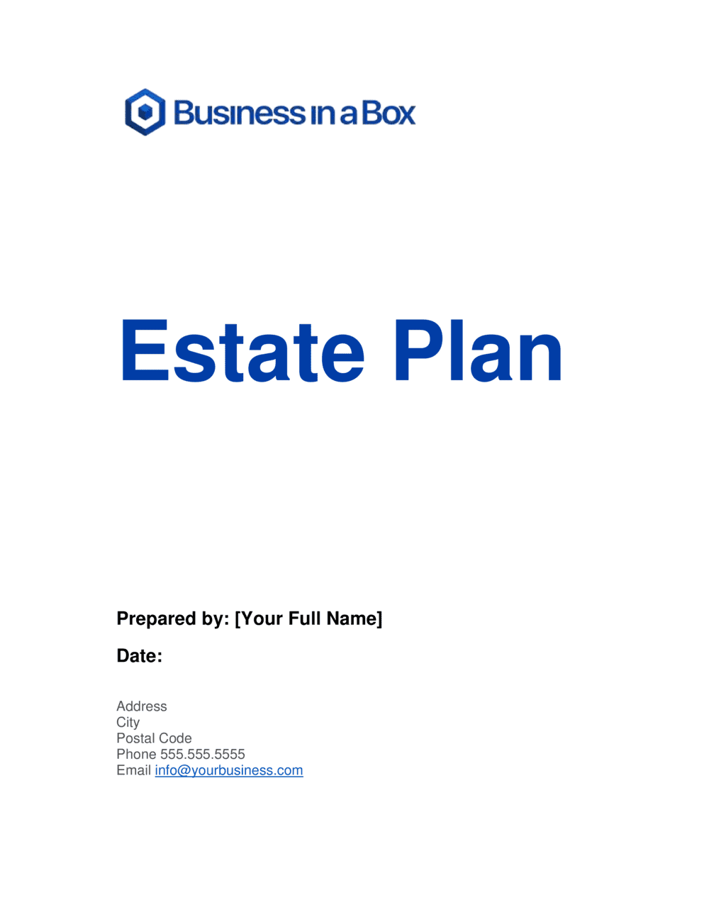 Business-in-a-Box's Estate Plan Template