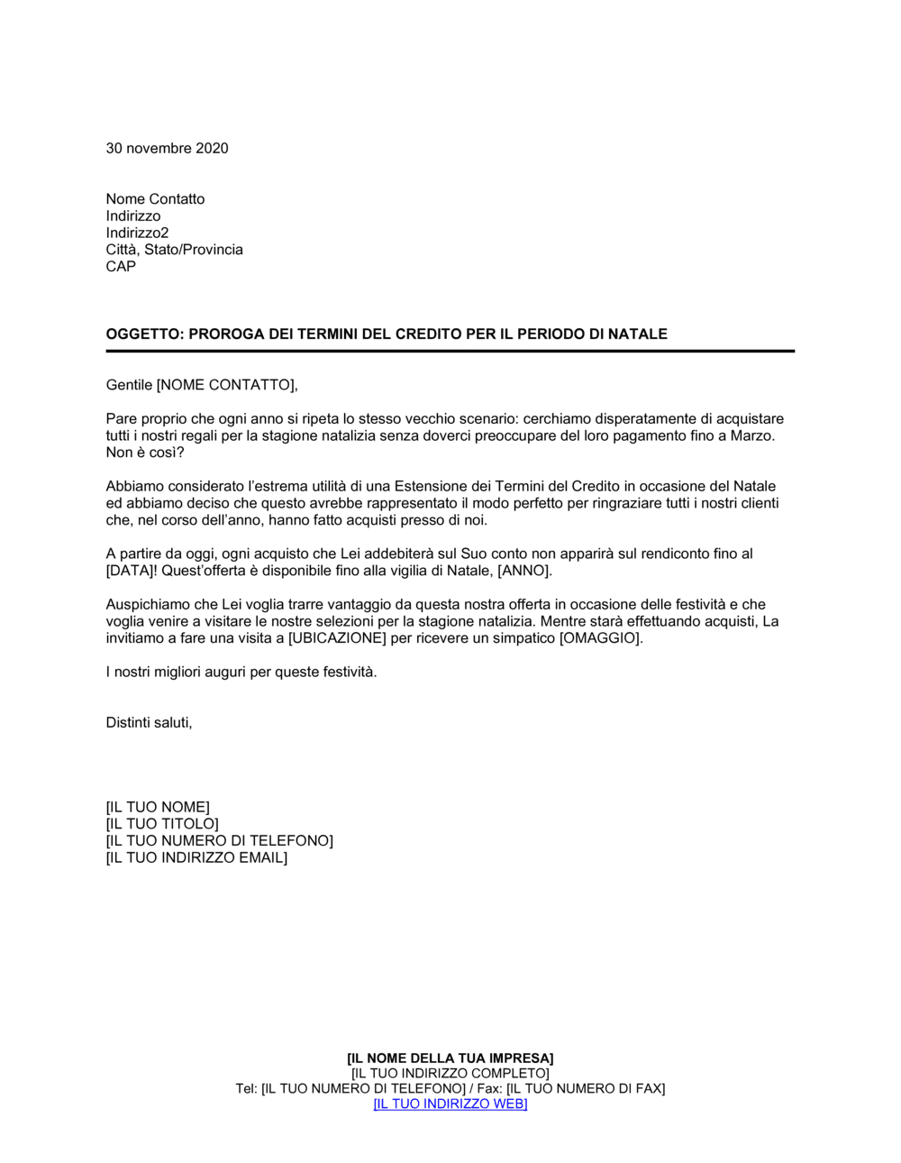 Business-in-a-Box's Estensione dei termini del credito per il periodo di natale