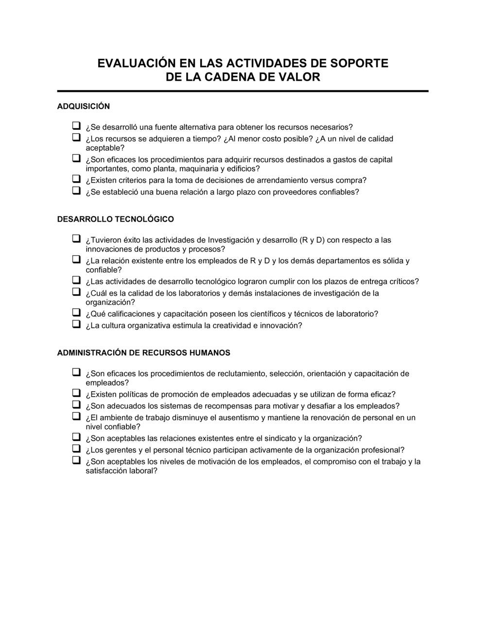 Business-in-a-Box's Evaluación de las actividades de asistencia en la cadena de valor