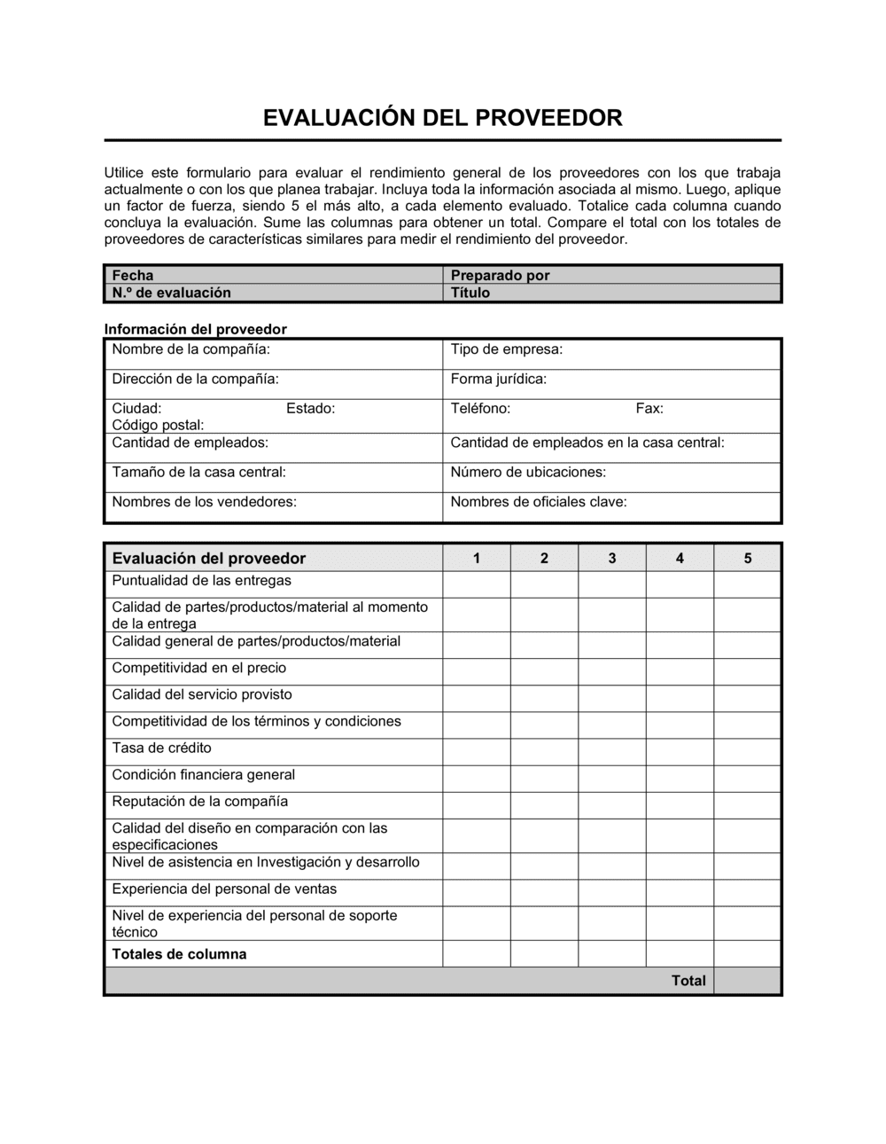 Business-in-a-Box's Evaluación del proveedor