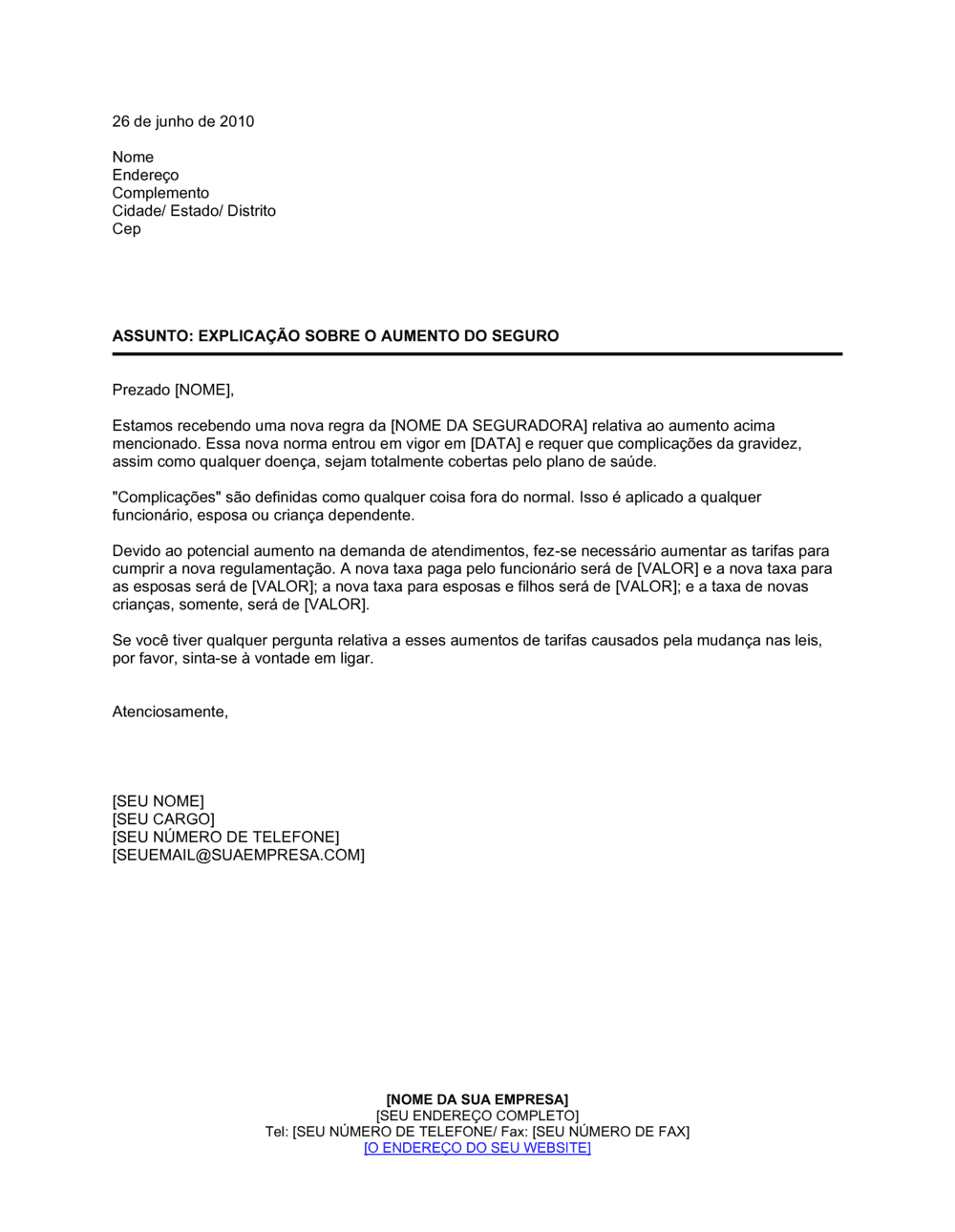 Business-in-a-Box's Explicação do Aumento da Taxa de Seguro