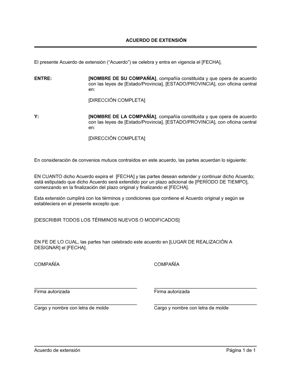 Business-in-a-Box's Extensión del acuerdo