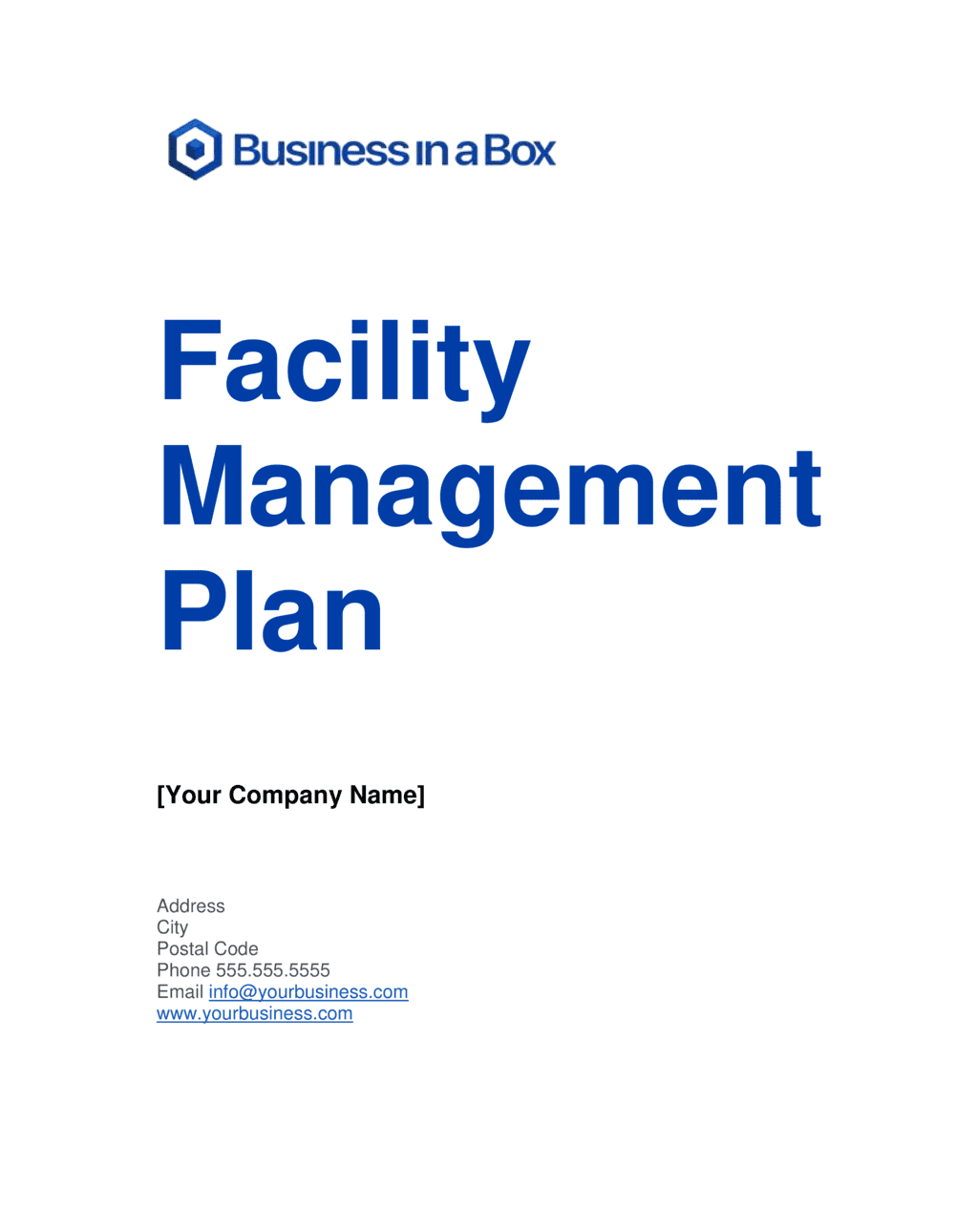 Business-in-a-Box's Facility Management Plan Template