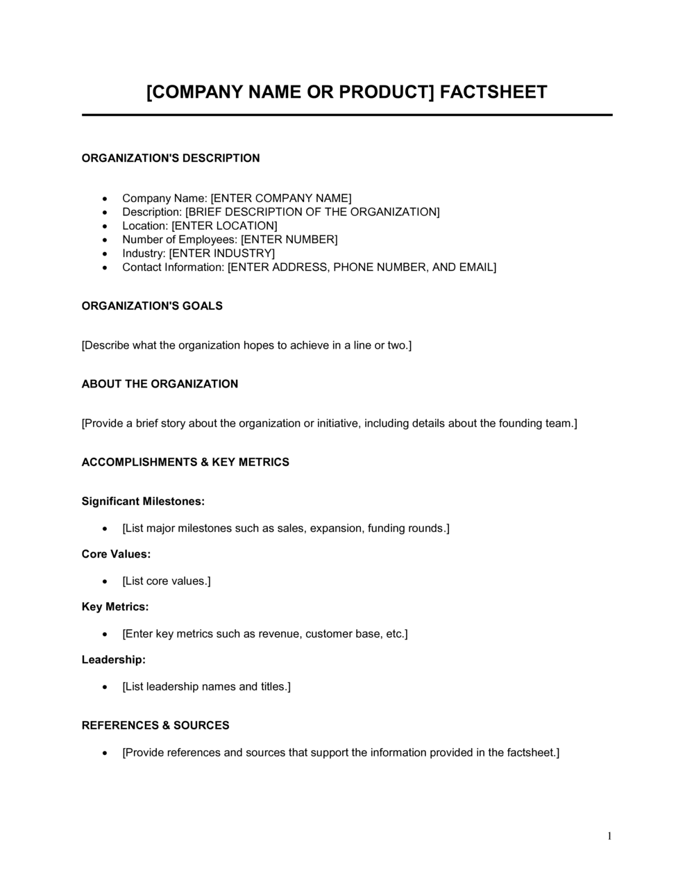 Business-in-a-Box's Fact Sheet Template
