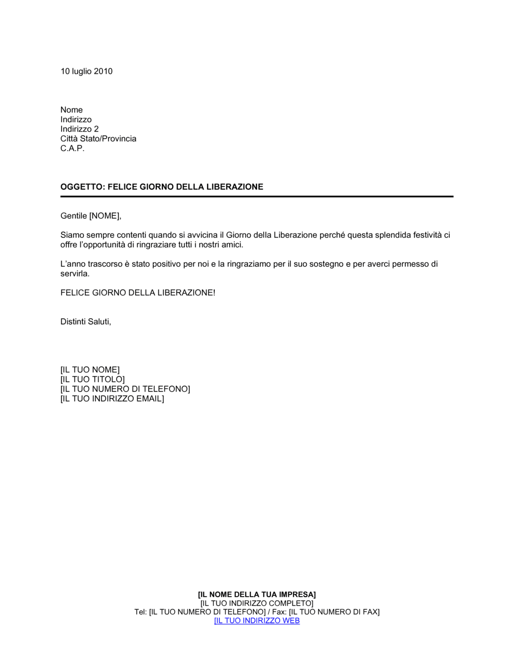 Business-in-a-Box's Felice giorno della liberazione