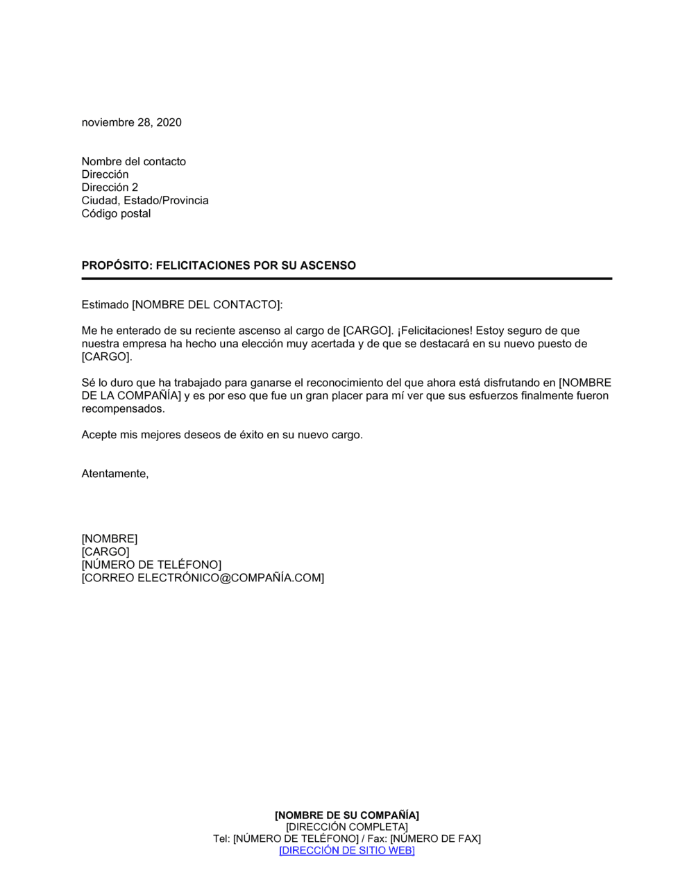 Business-in-a-Box's Felicitaciones por ascenso