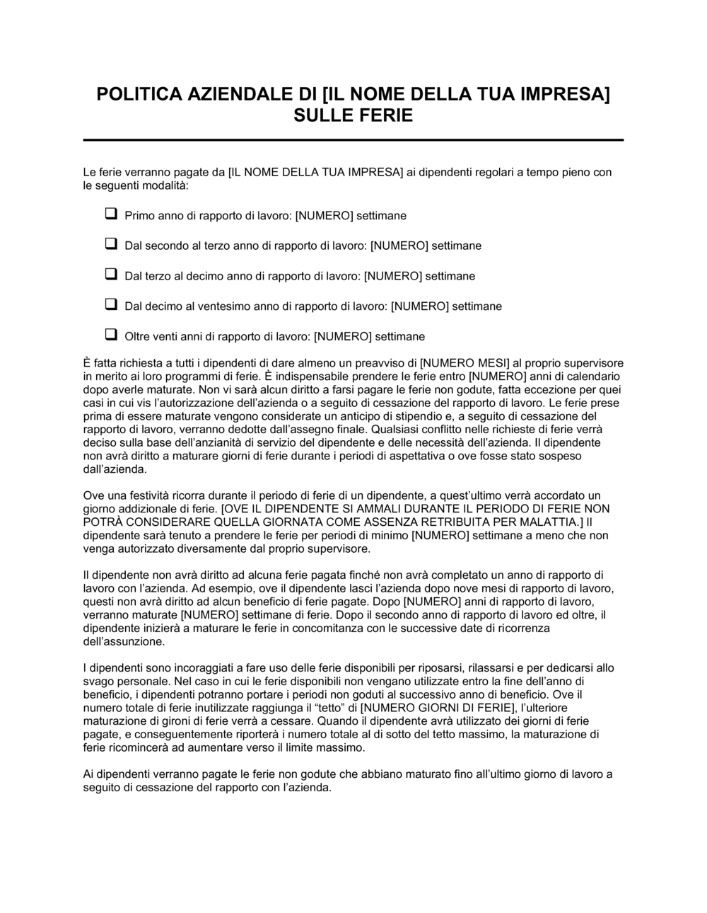 Business-in-a-Box's Ferie