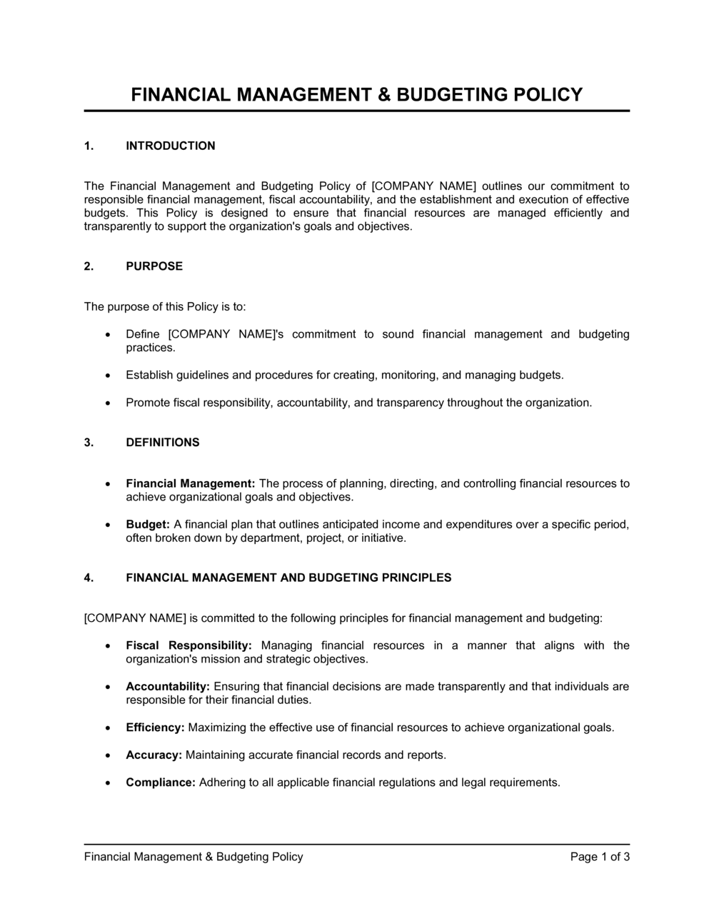 Business-in-a-Box's Financial Management and Budgeting Policy Template