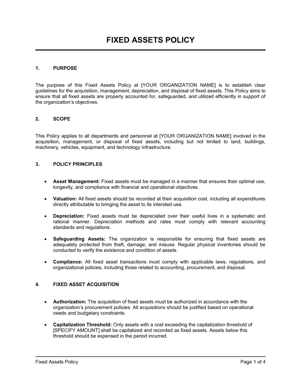 Business-in-a-Box's Fixed Assets Policy Template