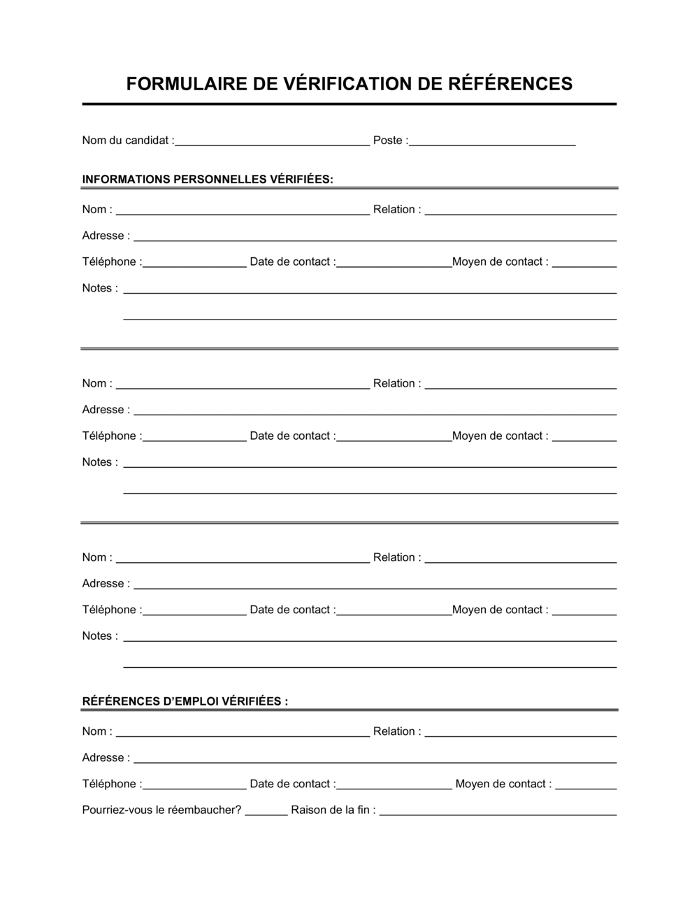 Business-in-a-Box's Formulaire de vérification des références