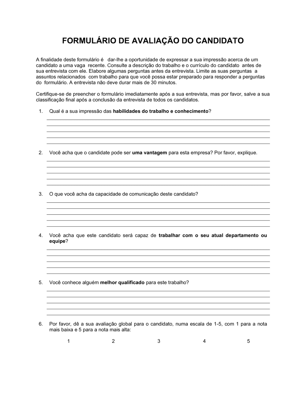 Business-in-a-Box's Formulário de Avaliação de Aplicante Questões