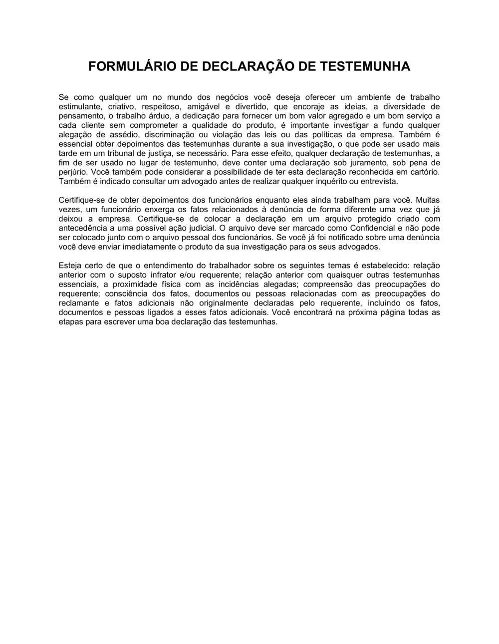 Business-in-a-Box's Formulário de Testamento de Testemunha