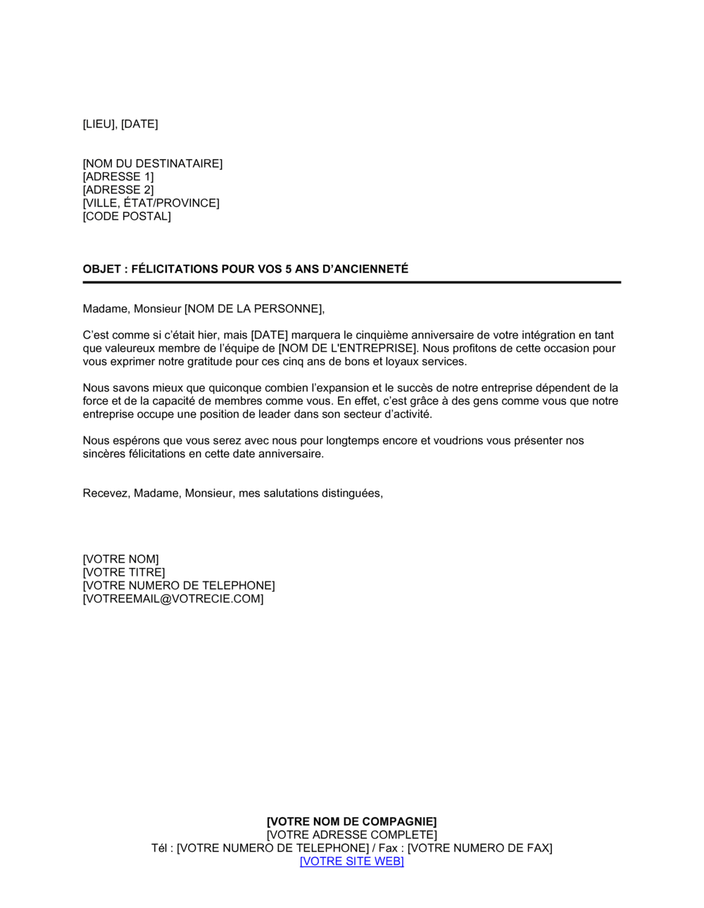Business-in-a-Box's Félicitations d'un employé après ses cinq ans de service