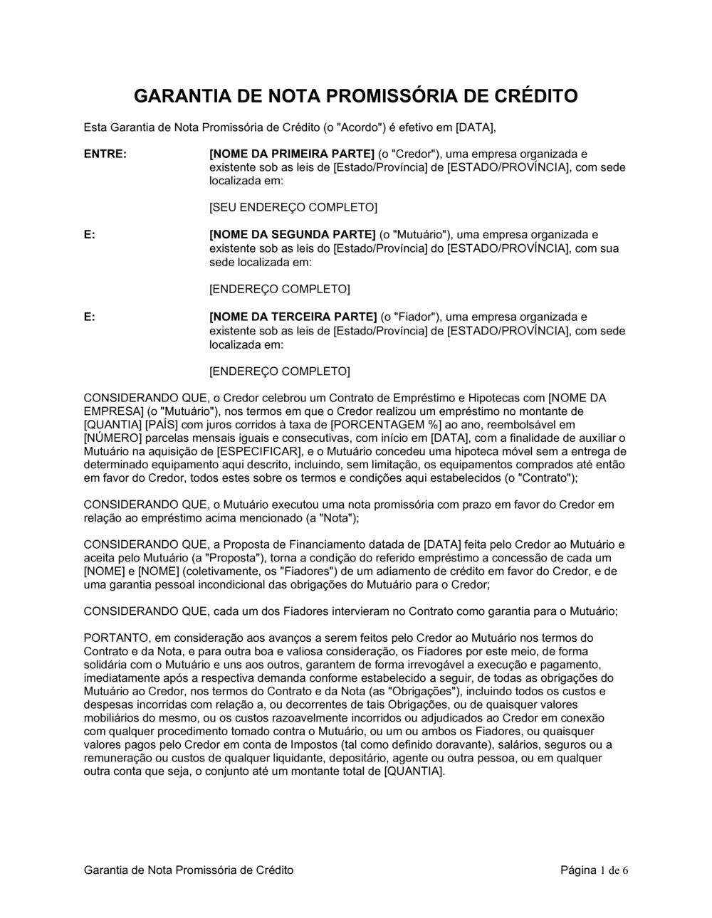 Business-in-a-Box's Garantia de Ação Nota Promissória
