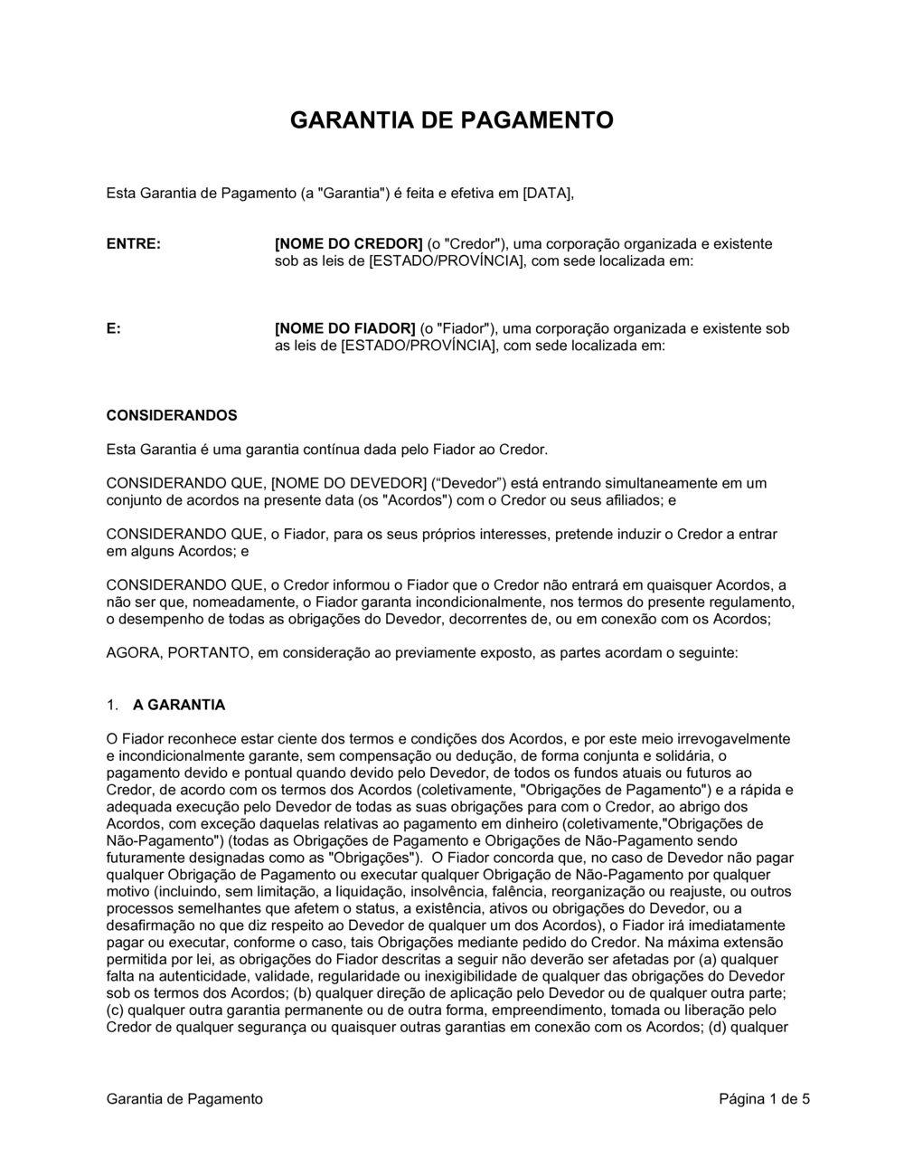 Business-in-a-Box's Garantia de Pagamento