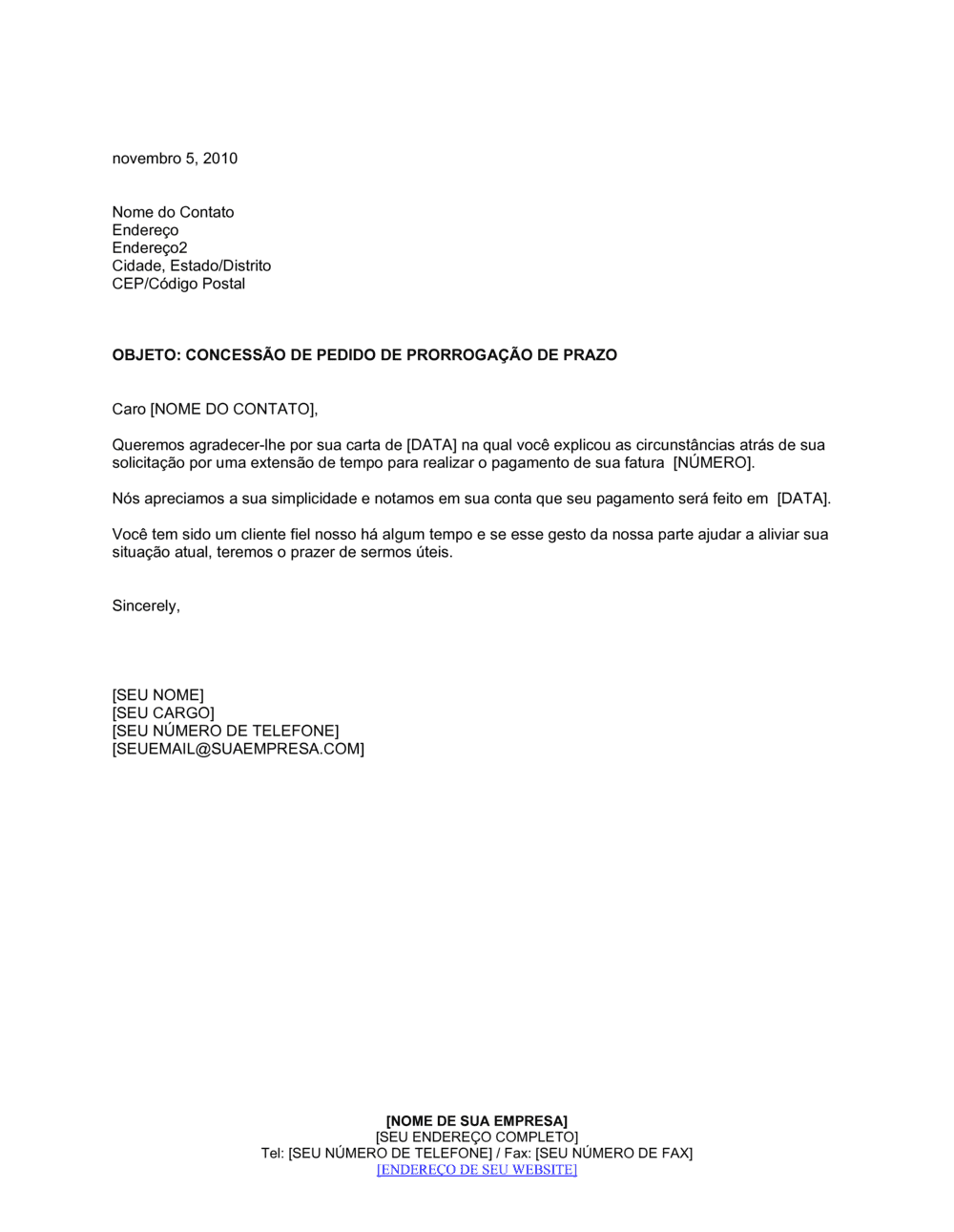 Business-in-a-Box's Garantia do Pedido para Extensão do Tempo