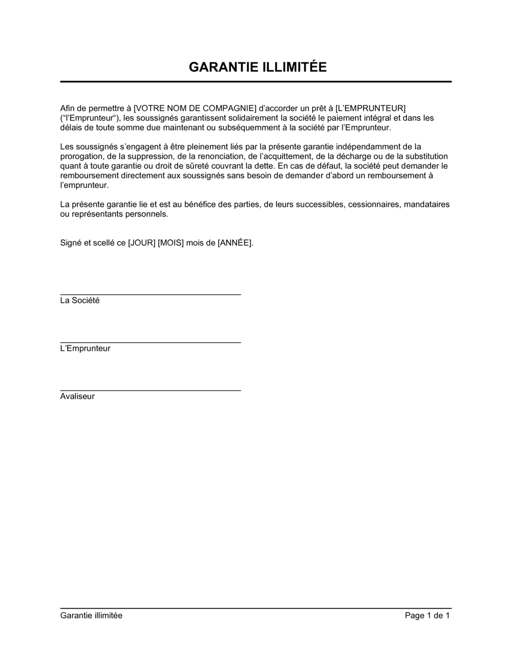 Business-in-a-Box's Garantie illimitée