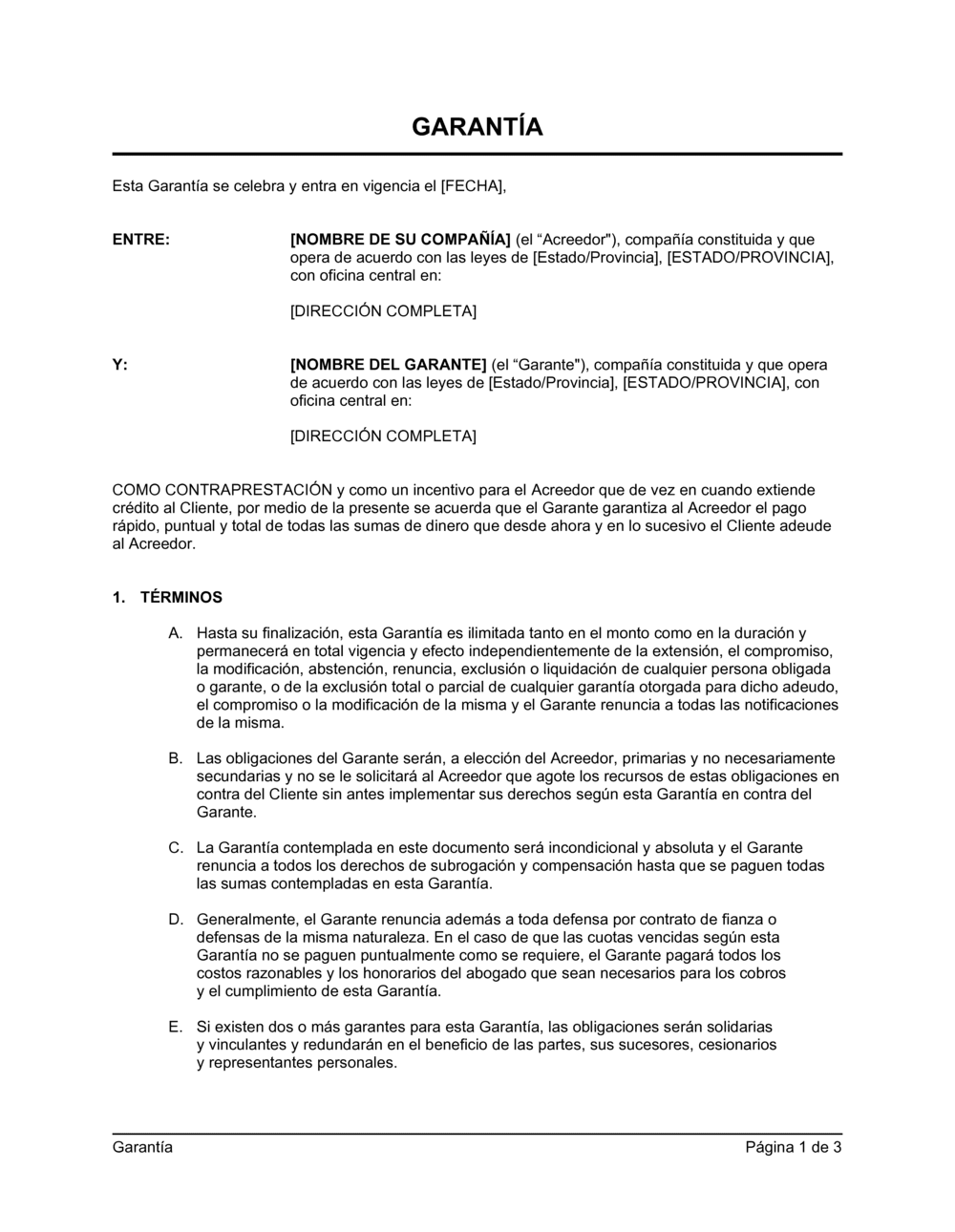 Business-in-a-Box's Garantía