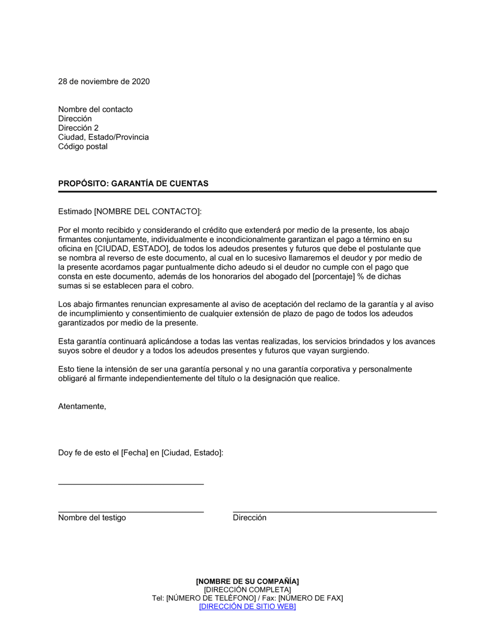 Business-in-a-Box's Garantía de cuentas