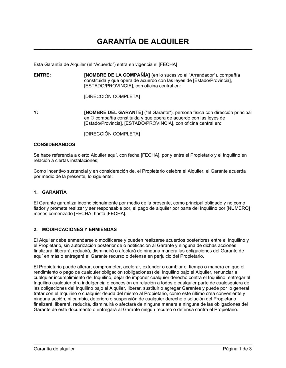 Business-in-a-Box's Garantía de un arrendamiento