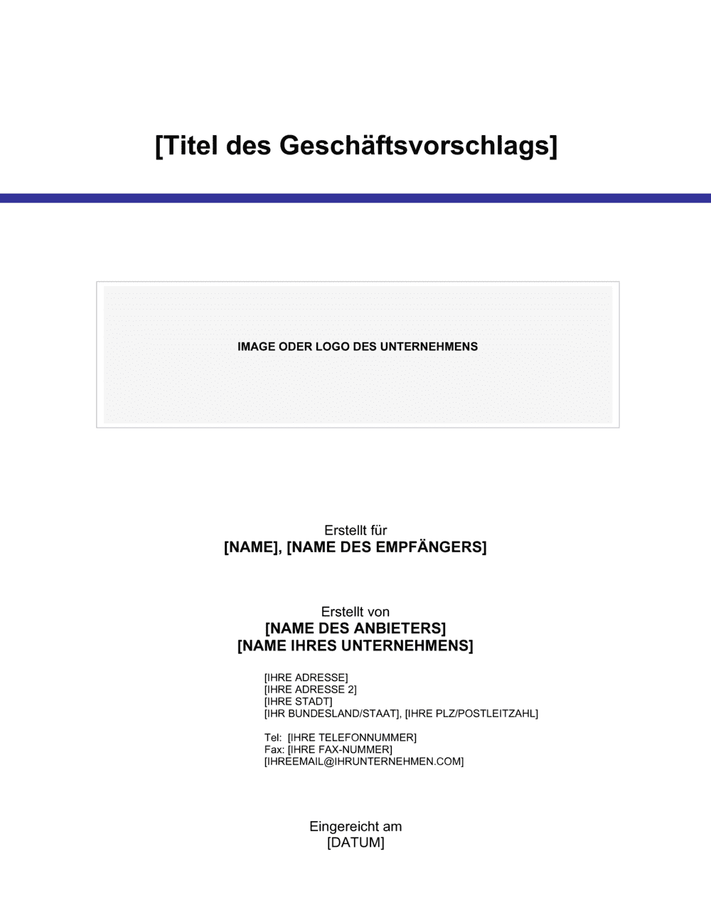 Business-in-a-Box's Geschäftsvorschlags