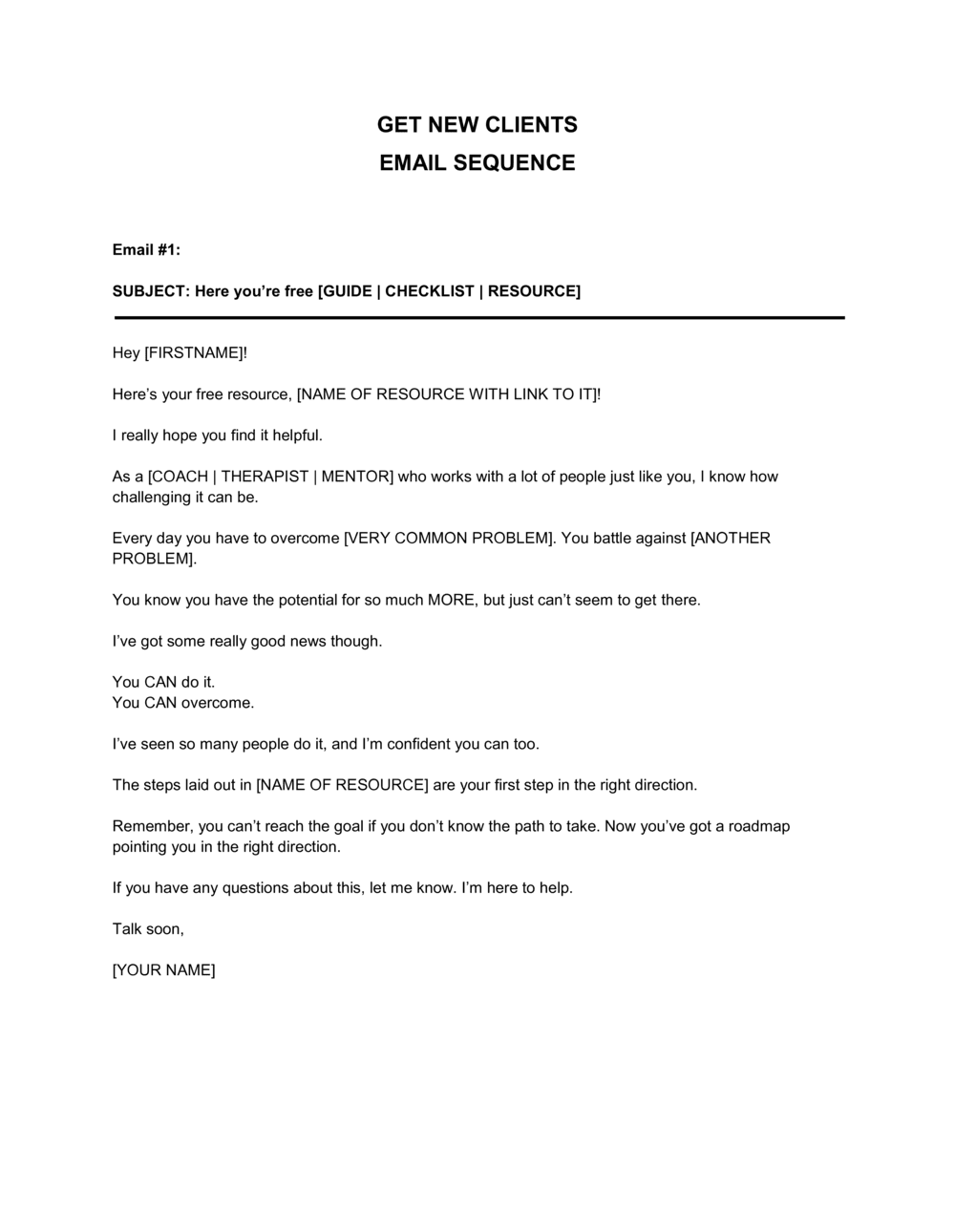 Business-in-a-Box's Get New Clients Email Sequence Template