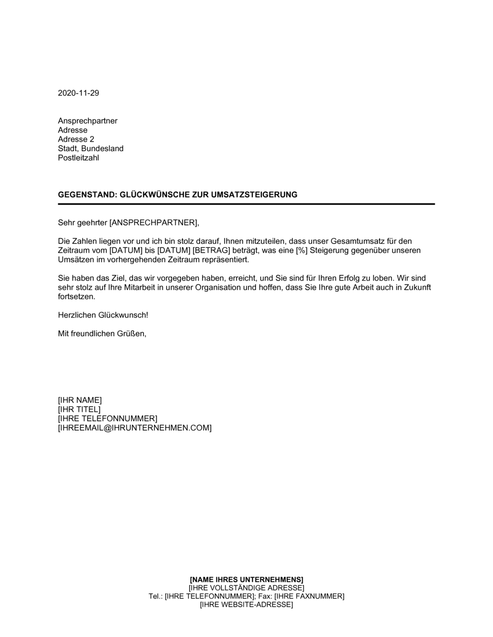 Business-in-a-Box's Glückwünsche zur Umsatzsteigerung