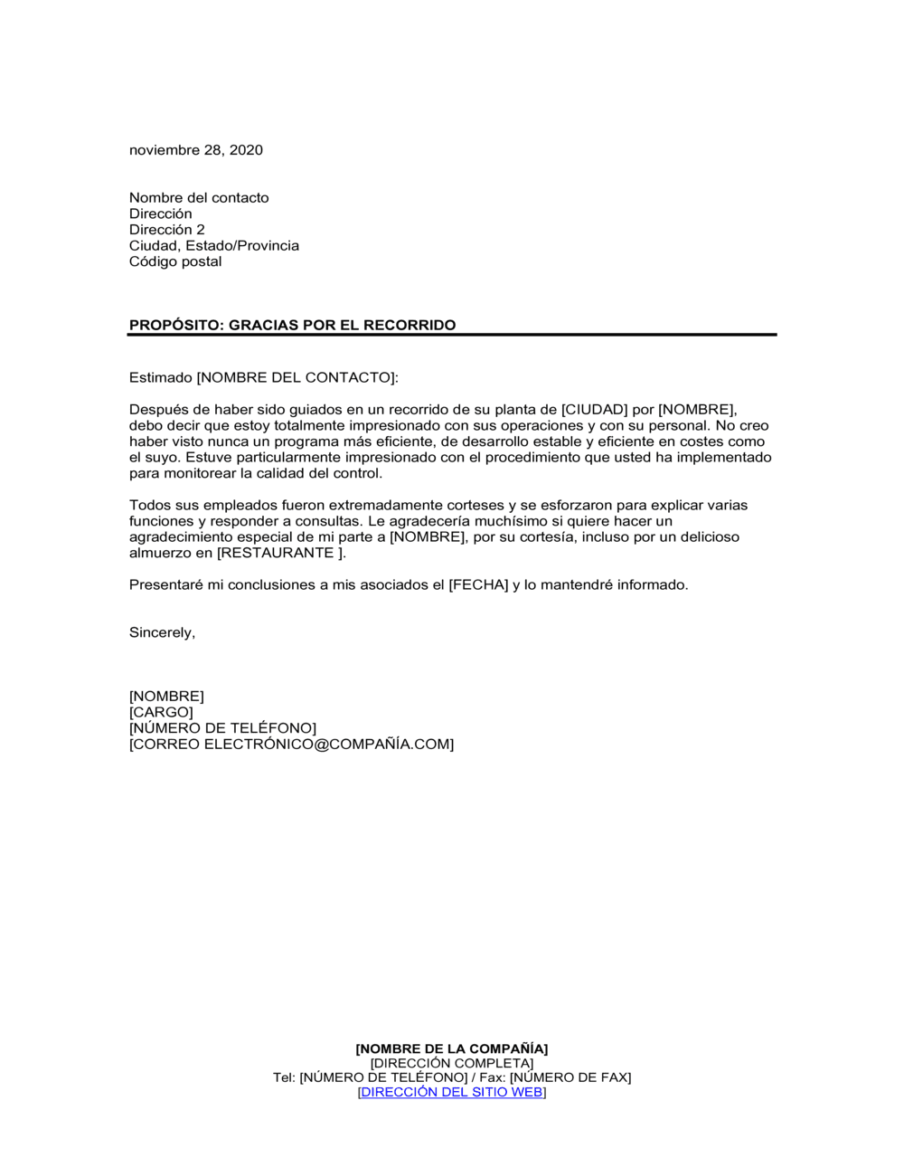 Business-in-a-Box's Gracias por el recorrido