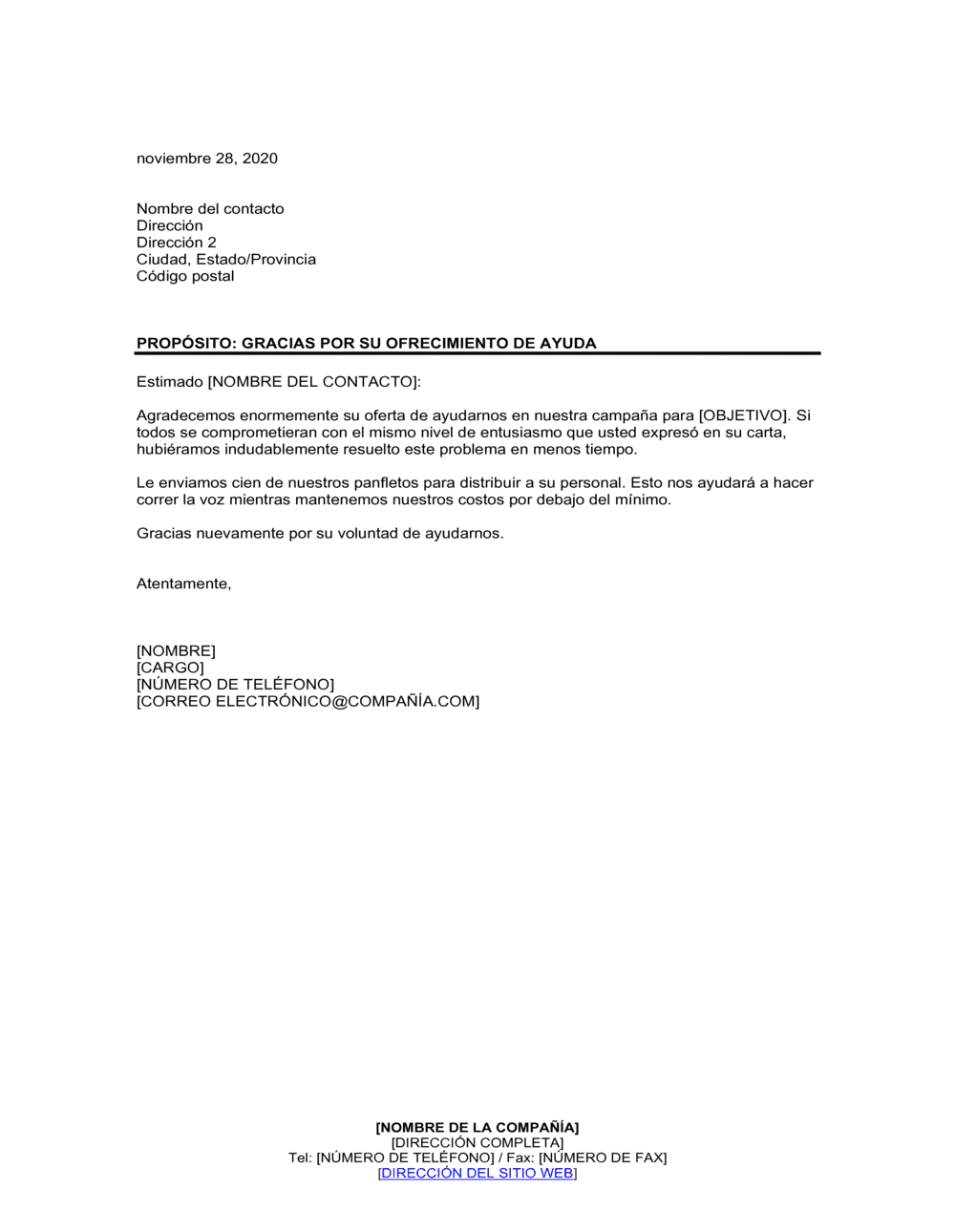 Business-in-a-Box's Gracias por ofrecer ayudar en la campaña