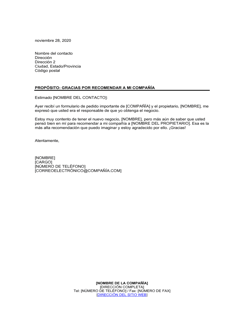 Business-in-a-Box's Gracias por recomendar la compañía