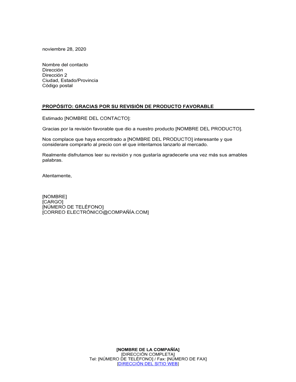 Business-in-a-Box's Gracias por su evaluación de producto favorable