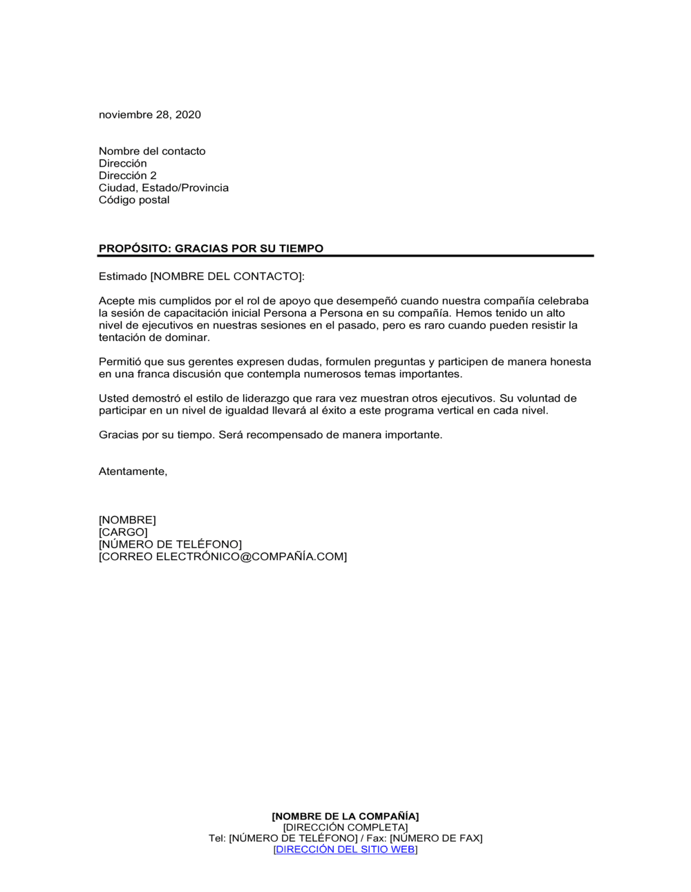 Business-in-a-Box's Gracias por su tiempo