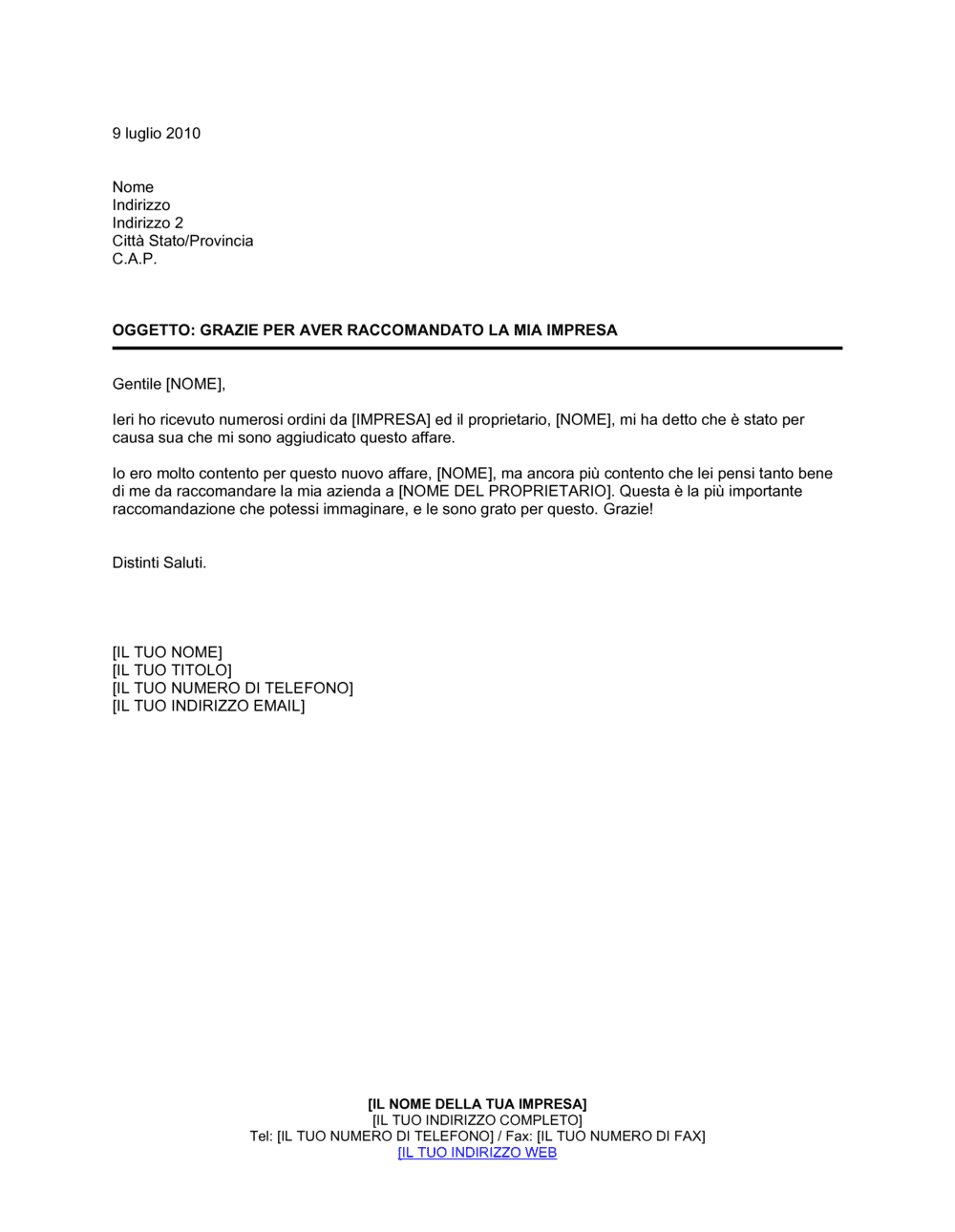 Business-in-a-Box's Grazie per aver raccomandato la mia impresa