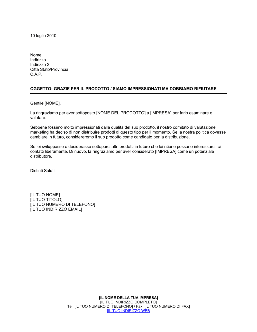 Business-in-a-Box's Grazie per il prodotto-interessante-rifiutato