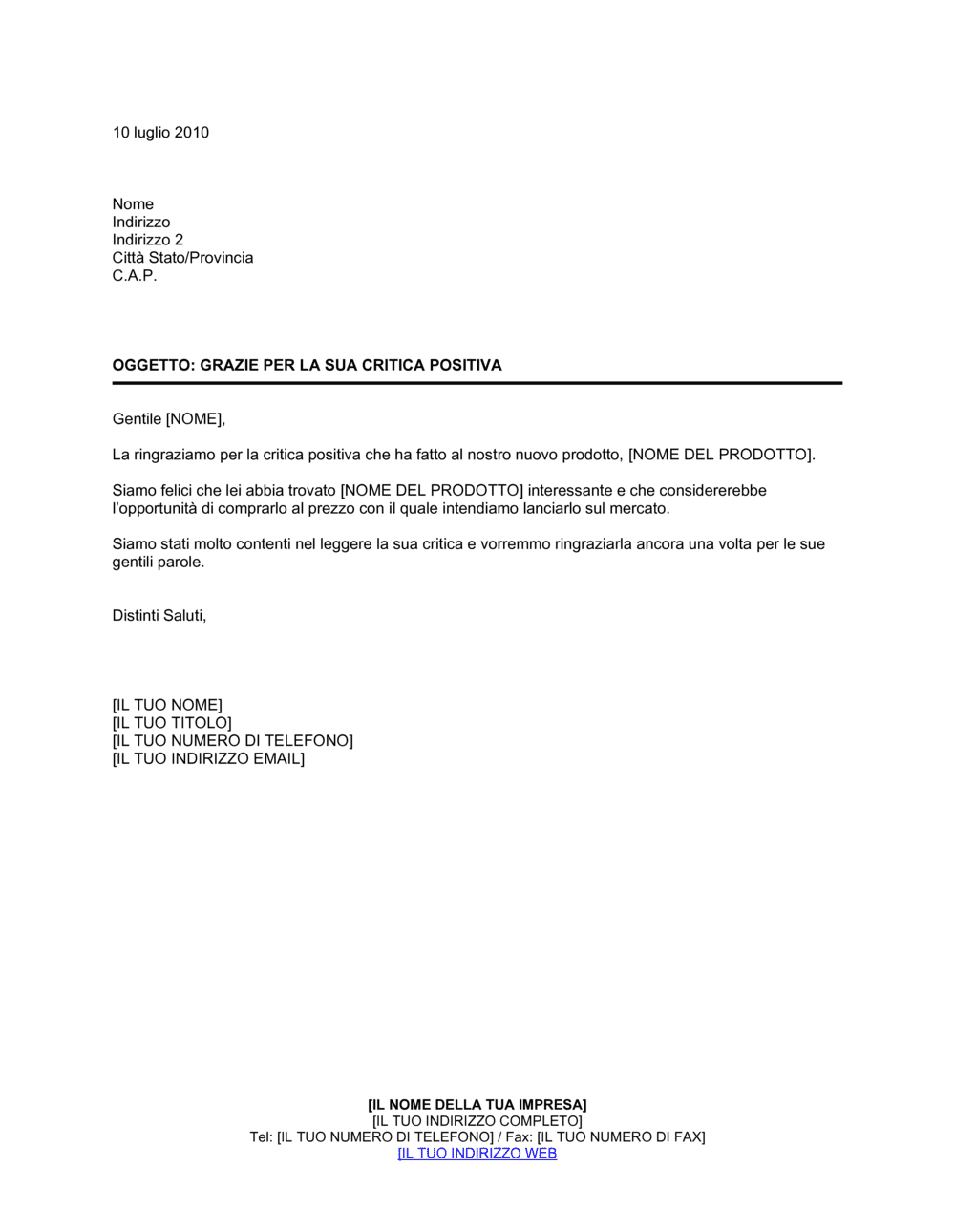 Business-in-a-Box's Grazie per la sua critica positiva