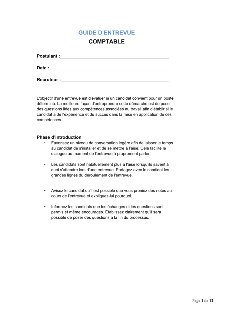 Business-in-a-Box's Guide d'entrevue Comptable