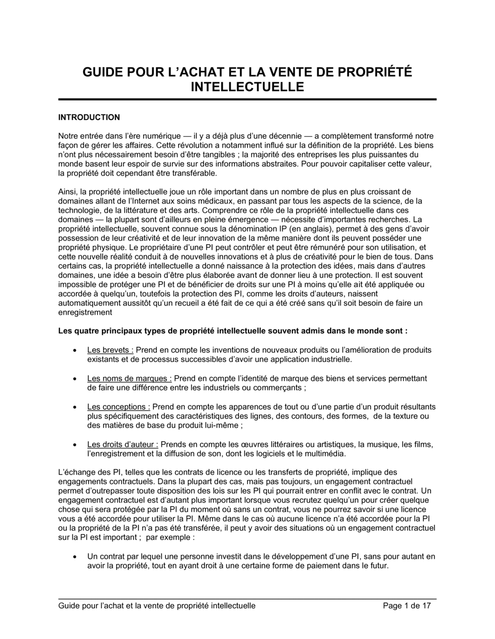 Business-in-a-Box's Guide pour l'achat et la vente de propriété intellectuelle