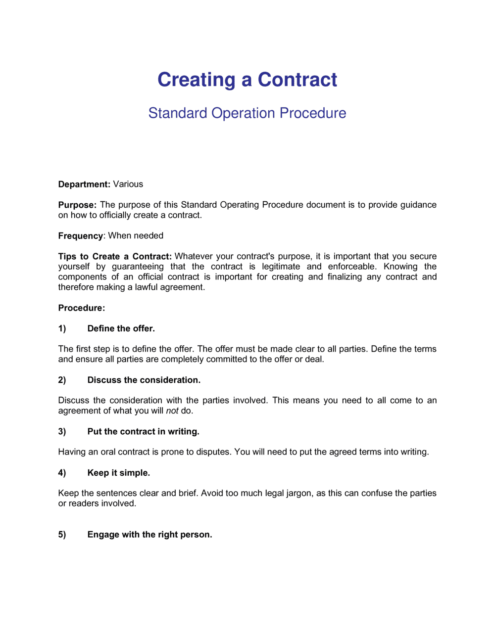 How To Make A Business Contract Template